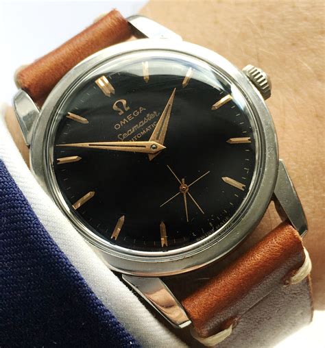 omega seamaster from 1958|vintage Omega Seamaster black dial.